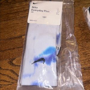 Nike Everyday Plus Dri-Fit Socks Mens Large Tie Dye Blues - NEW WITH TAGS